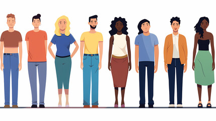 Fototapeta premium Diverse and Inclusive Group Illustration Showcasing Unity in Community, Created Using Generative AI