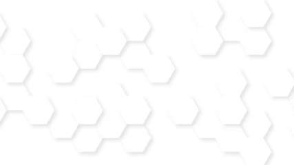Fotobehang Abstract White Hexagonal Background. Luxury White Pattern. Vector Illustration. 3D Futuristic abstract honeycomb mosaic white background. geometric mesh cell texture.   © Creative Design