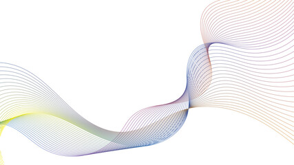 Dynamic gradient colorful flowing wave design element. Abstract wavy lines gradient vector line blend element.	
