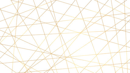 Low poly abstract white and golden lines background vector. Random line pattern background. Random chaotic lines abstract geometric pattern vector background. - obrazy, fototapety, plakaty