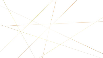 Geometric low poly abstract white and golden lines background. Abstract background with golden lines. Golden geometric random chaotic lines vector background. - obrazy, fototapety, plakaty