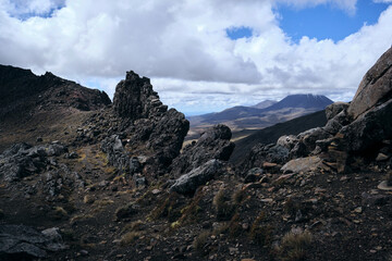 landscape on a volcano in new zealand