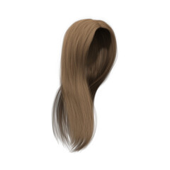 Fototapeta premium 3d rendering straight medium brown long hair isolated