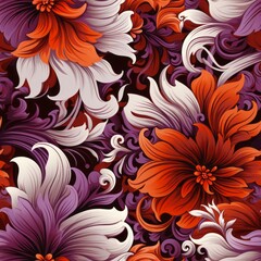 Vibrant and colorful floral seamless pattern with a stunning array of exquisite colors