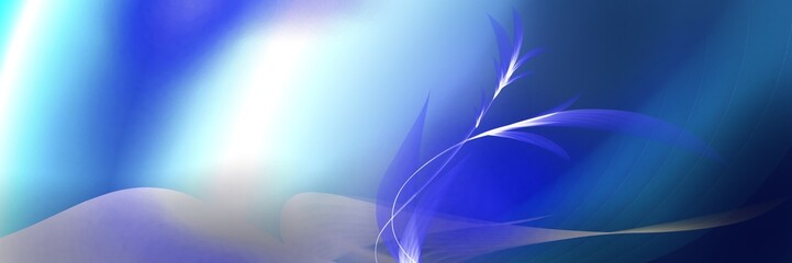 Banner oder Karten Design Hintergrund abstrakt mit fantasie Pflanzen romantisch blau - 676075648