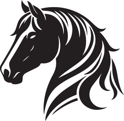 Horse Heads Vector Silhouette Illustration