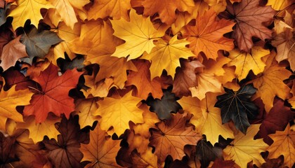 Naklejka na ściany i meble Captivating and mesmerizing fall foliage vibrant autumn leaves in a stunning backdrop