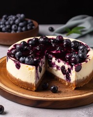 Torta, Cheesecake de Mirtilos, deliciosa para comemorar e celebrar os bons momentos da vida, não resista a esta gostosura.