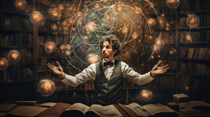 scientist deciphers the workings of nature fantasy image