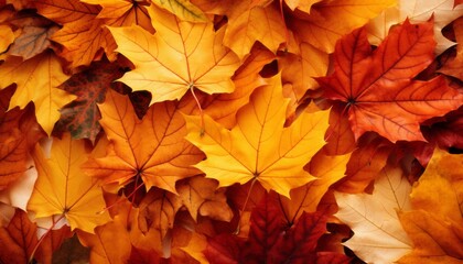 Naklejka na ściany i meble Captivating fall foliage in vibrant hues, creating a stunning autumn backdrop for outdoor scenes
