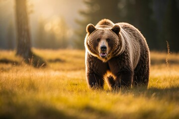 Portrait of a Big Grizzly Bear in the Wild. Alaskan Wildlife. Nature Reserve, Wildlife Sanctuary. Alaskan Ecosystem.