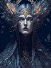 Foto op Plexiglas Hel a Norse Goddess of the Underworld. Abstract Scandinavian Goddess Hel. A Mystical Norse Goddess of the Underworld. Goddess of Scandinavian Mythology. © Radovan