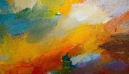 abstract art background oil painting on canvas multicolored bright texture fragment of artwork...