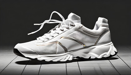 white running sneakers mockup png file of isolated cutout object with shadow on transparent background