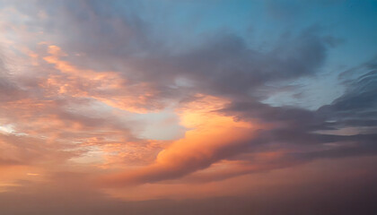 Naklejka na ściany i meble heaven dusk pastel orange sky horizon cloudscape hd phone wallpaper ai generated