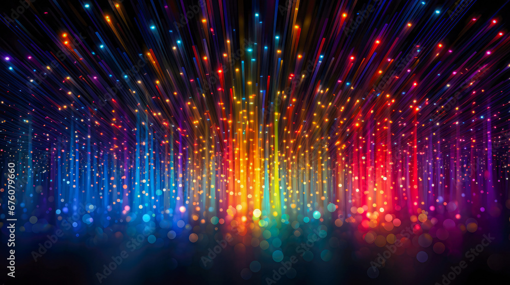 Poster abstract background with colorful lines and sparkles.