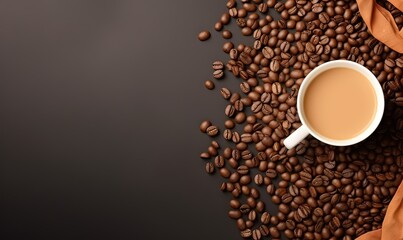 Fototapeta premium Ai caffè in chicchi dall'aroma unico, spazio per le note 03