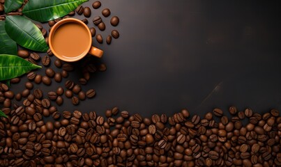 Fototapeta premium Ai caffè in chicchi dall'aroma unico, spazio per le note 02