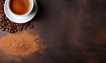 Fototapeta premium Ai caffè in chicchi dall'aroma unico, spazio per le note 01