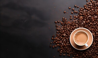 Fototapeta premium Ai caffè in chicchi dall'aroma unico, spazio per le note 