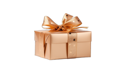 Gift wrapped with gold paper
