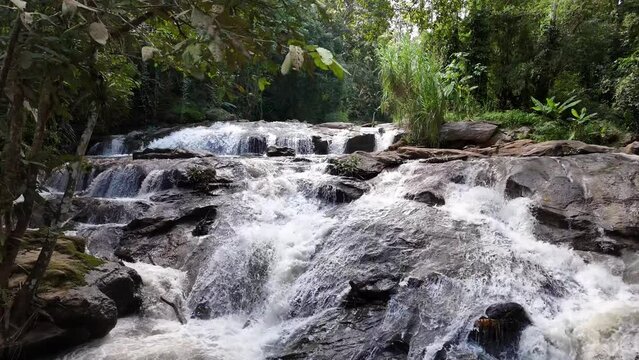 Video of a river near a plant greenhouse, a plant nursery at the Queen Sirikit Botanical Garden