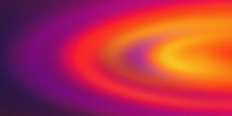 Abstract grainy background vortex swirl vibrant purple red yellow orange color noise texture banner