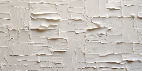 Generative AI, Closeup of impasto abstract rough white art painting texture	

