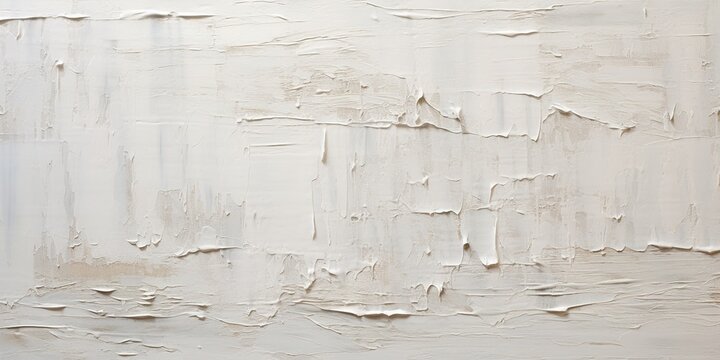 Generative AI, Closeup of impasto abstract rough white art painting texture	
