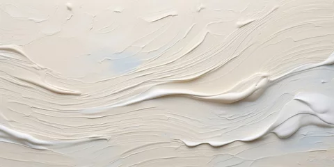 Fotobehang Generative AI, Closeup of impasto abstract rough white art painting texture   © DELstudio