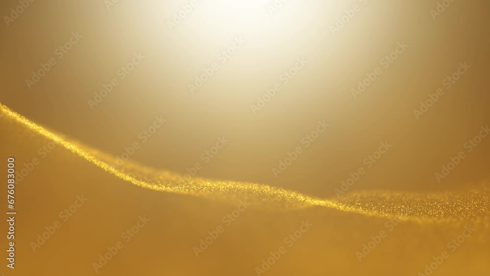 Aufkleber bright golden background with loop dotted waves copy space background.