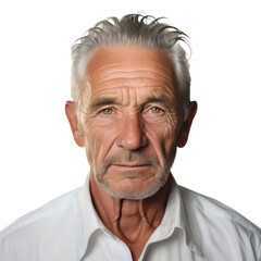 Obraz premium a happy older man smiling for the camera isolated.