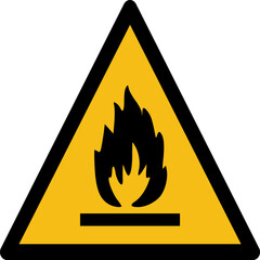 Flammable material warning sign vector - obrazy, fototapety, plakaty