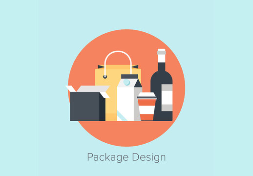 Vector illustration of packaging flat design concept.