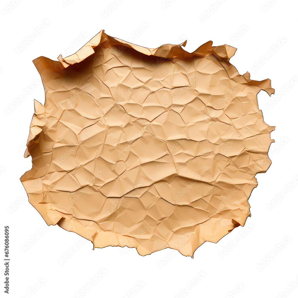 Poster piece of ripped cardboard isolated on white created with generative ai