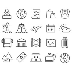 Travel and Vacation icons vector design