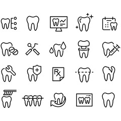 Tooth and Dental Health Icons vector design