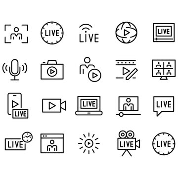 Video and Live Icons vector design