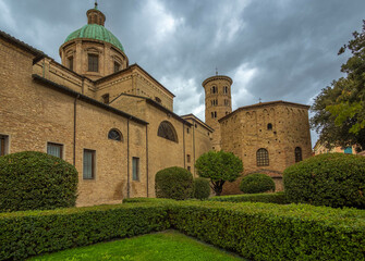 Fototapeta na wymiar Exterior of the Cathedral of Ravenna, Emilia-Romagna, Northern Italy.