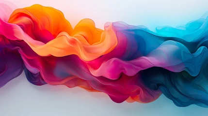 Foto op Canvas Fondo con ondas y colores armoniosos. Concepto de pintura, acuarela. Generado por IA.  © Cris.lo Studio