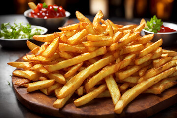 french fries on a plate- Generative AI
