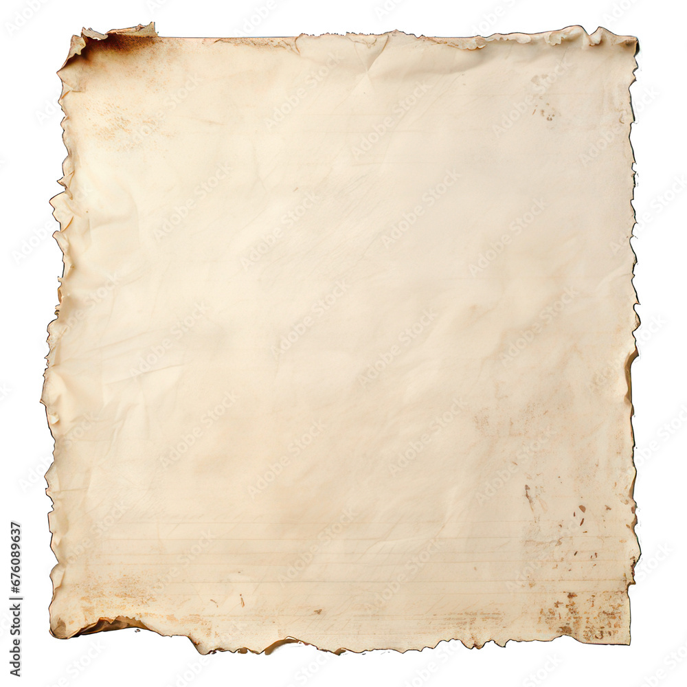 Poster piece of old white paper isolated on white created with generative ai