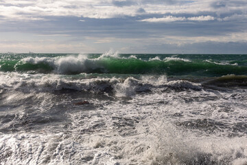 breaking waves in adriatic  sea