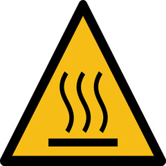 warning sign hot surface vector illustration - obrazy, fototapety, plakaty