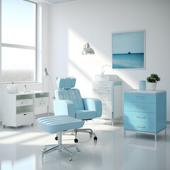Medical office  blue furniture - AI