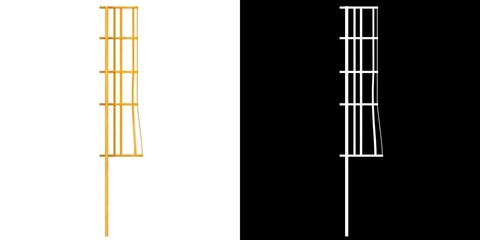 3D rendering illustration of a ladder with a safety cage