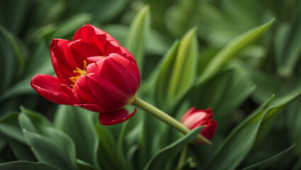 red and yellow tulips
