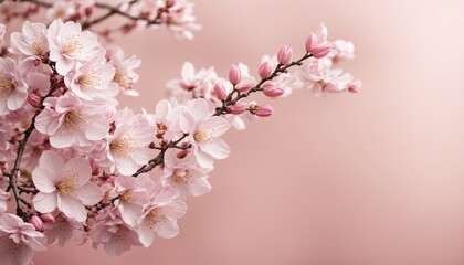Pink cherry blossom with pink pastel background