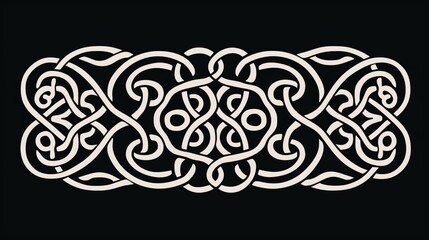 An ornate pattern of interlocking Celtic knots and spirals