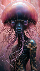 alien jellyfish-like female creature